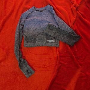 Gymshark Heathered Blue Cropped Sweatshirt